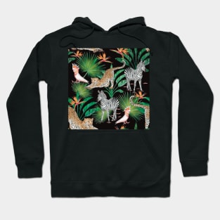 Leopard and jungle animals Hoodie